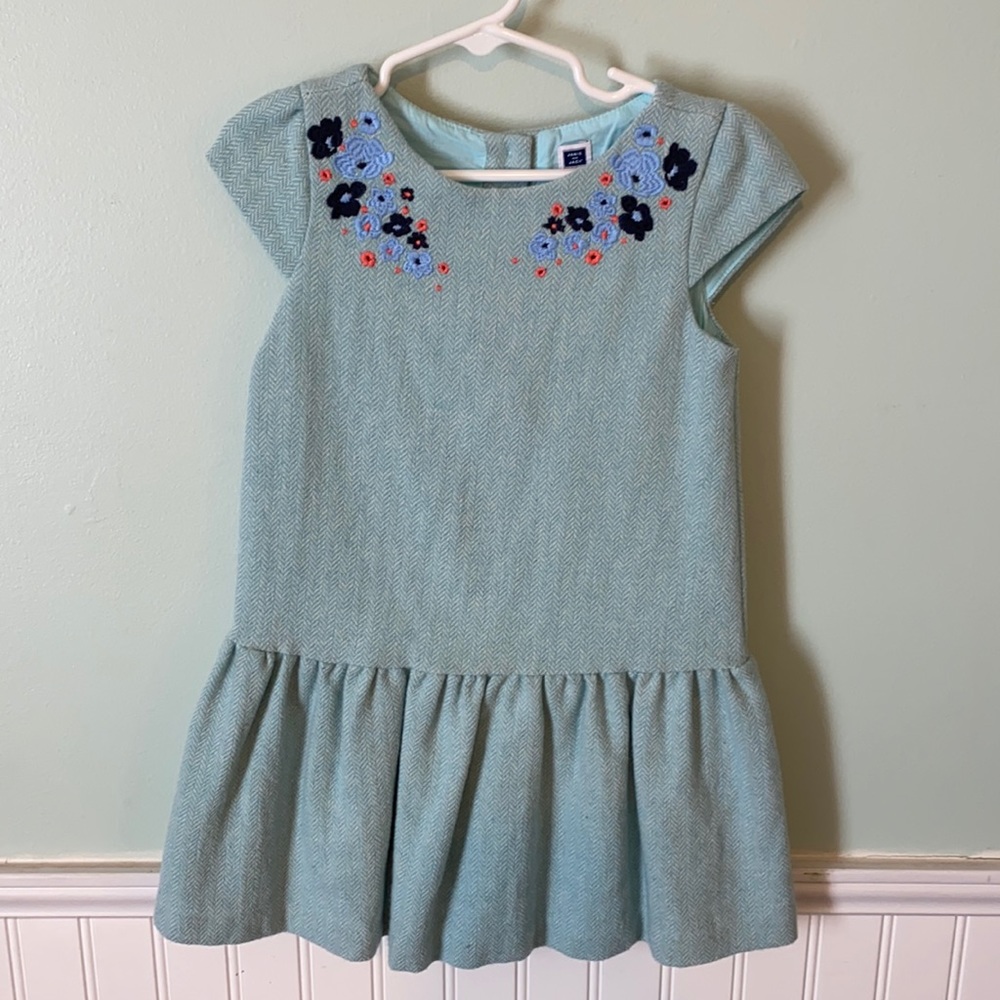 Janie and Jack herringbone dress with matching knee socks